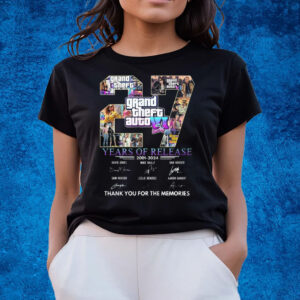 Grand Theft Auto Vi 27 Years Of Release 2001 – 2024 Thank You For The Memories T-Shirts