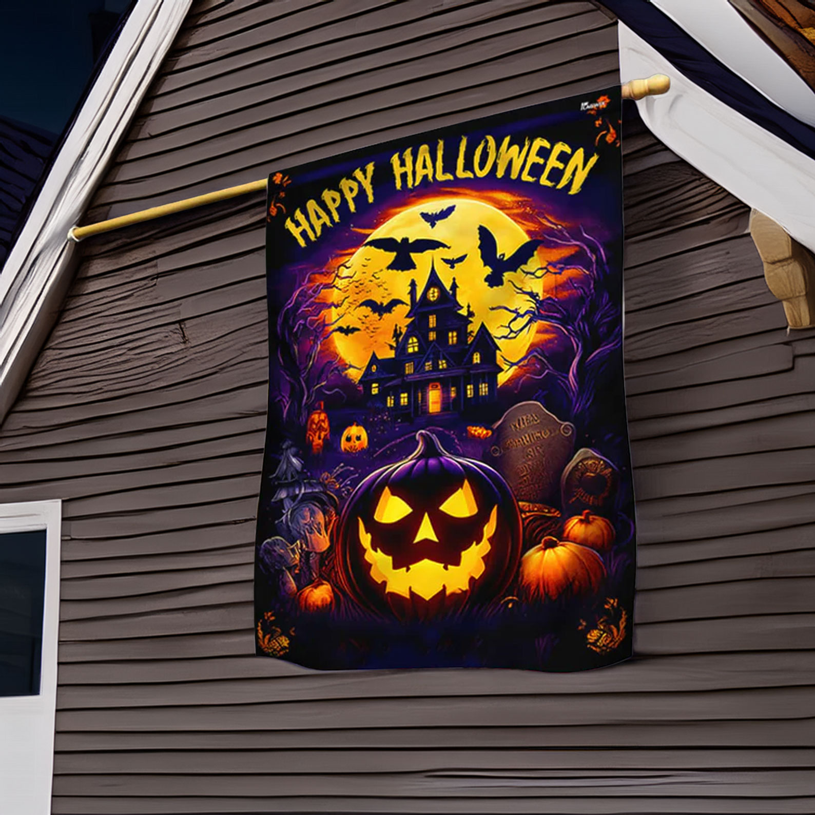 Happy Halloween Pumpkin Flag