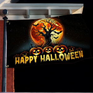 Happy Halloween Pumpkins Grommet Flag