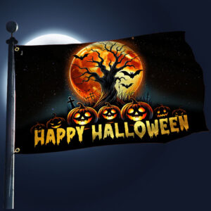 Happy Halloween Pumpkins Grommet Flag