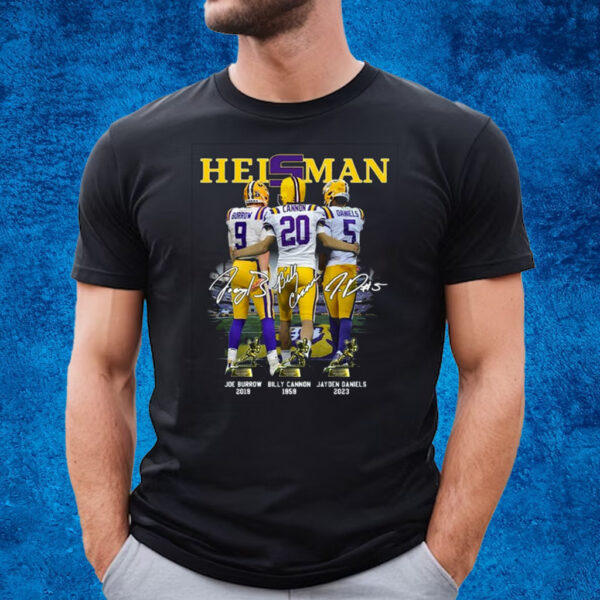 Heisman Lsu Tigers Joe Burrow 2019 Billy Cannon 1969 Jayden Daniels 2023 T-Shirt