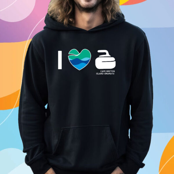 I Love Curling Cape Breton Island-Unama'ki T-Shirt Hoodie