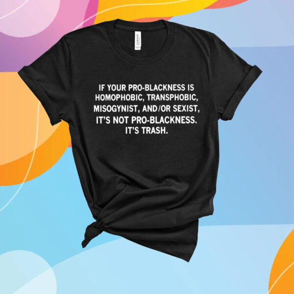 If Your Pro-Blackness Is Homophobic Transphobic Misogynist And Or Sexist It’s Not Pro-Blackness It’s Trash Shirt