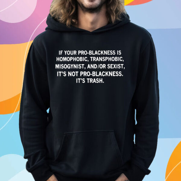 If Your Pro-Blackness Is Homophobic Transphobic Misogynist And Or Sexist It’s Not Pro-Blackness It’s Trash Shirt Hoodie