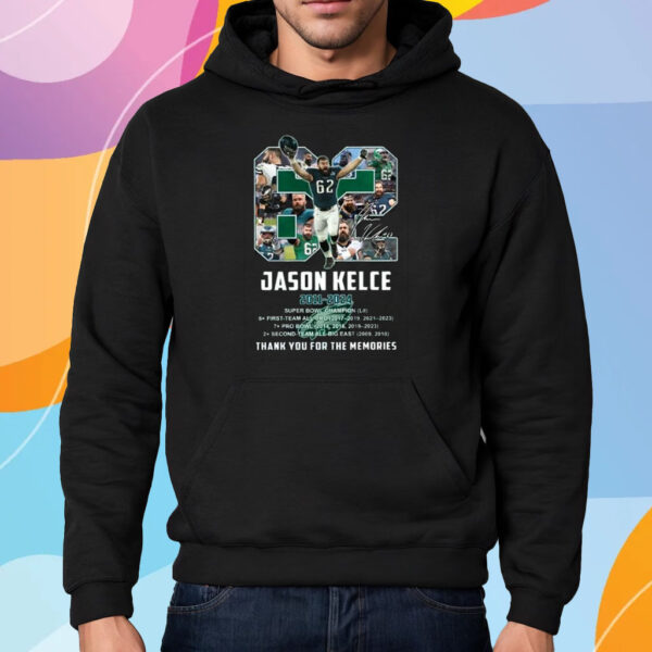 Jason Kelce 2011-2024 Thanks You For The Memories Signature Shirt Hoodie