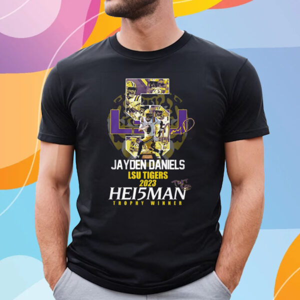 Jayden Daniels Lsu Tigers 2023 Hei5man Trophy Winner T-Shirt