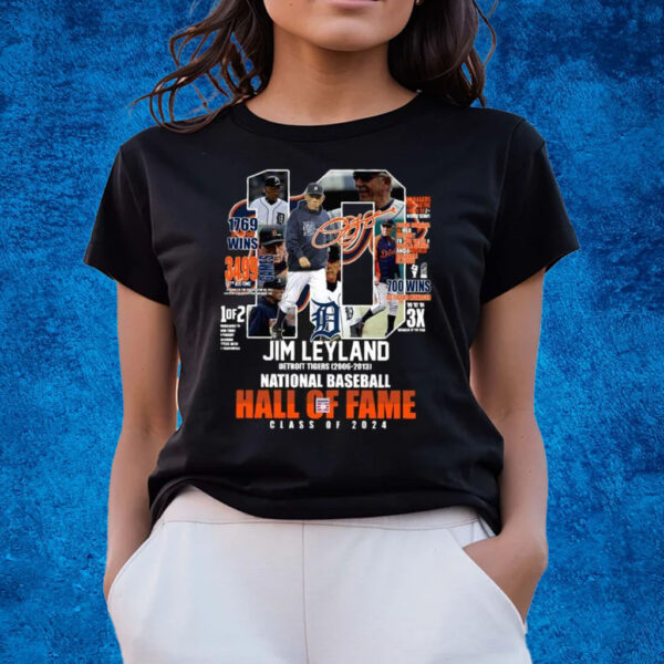 Jim Leyland Tigers 2006-2013 National Baseball Hall Of Fame Class Of 2024 T-Shirts