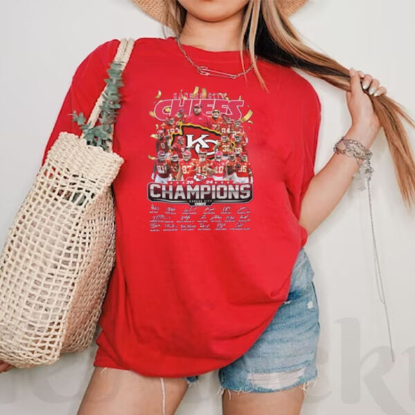 KC Chiefs 2024 Super Bowl LVIII Champions Signature T Shirts