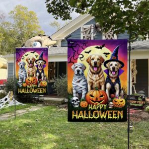 Labrador Retriever Dog Halloween Flag