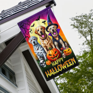 Labrador Retriever Dog Halloween Flag