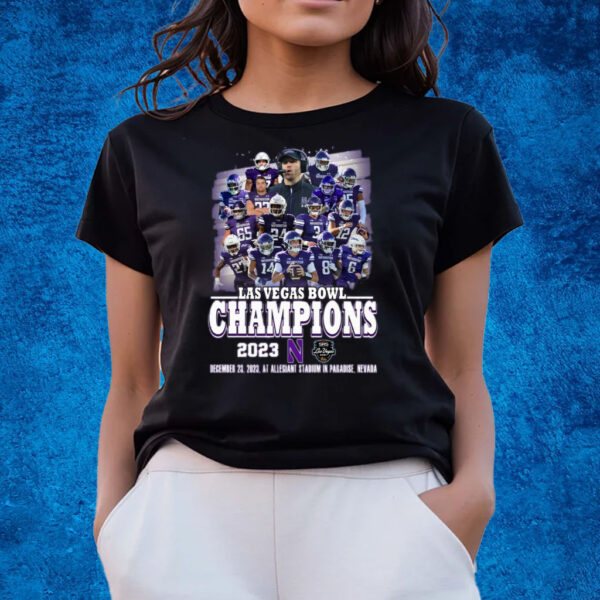 Las Vegas Bowl Champions 2023 Northwestern December 23, 2023 AT Allegiant Stadium In Paradise, Nevada T-Shirts