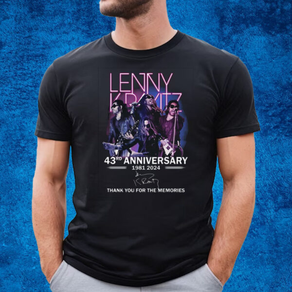 Lenny Kravitz 43rd Anniverasry 1981 – 2024 Thank You For The Memories T-Shirt