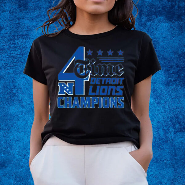 Lions 4 Time NFC North Division Champions T-Shirts