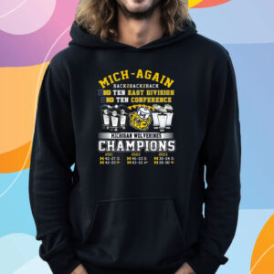 Mich-Again Back To Back To Back Big Ten East Division Michigan Wolverines T-Shirt Hoodie