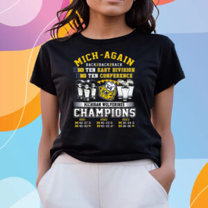 Mich-Again Back To Back To Back Big Ten East Division Michigan Wolverines T-Shirts