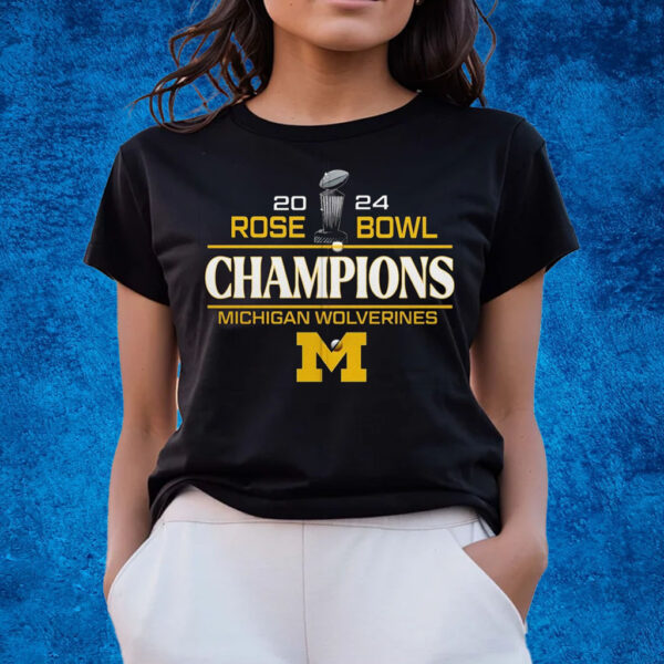 Michigan 2024 Rose Bowl Wolverines Champions Baseball T-Shirts