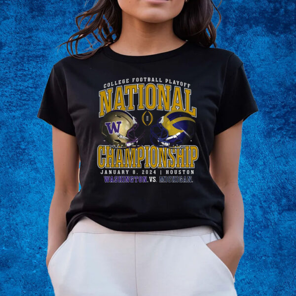 Michigan Wolverines Vs Washington Huskies College Football Playoff 2024 Championship T-Shirts