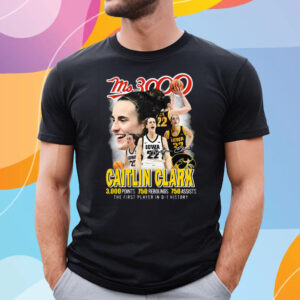 Ms3000 Caitlin Clark Iowa Hawkeyes The First Player In D-1 History T-Shirt