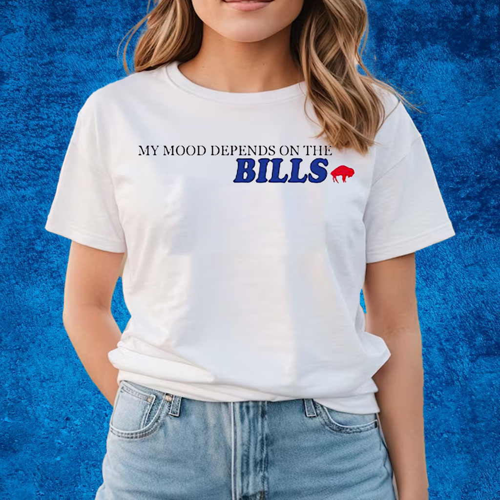 My Mood Depends On The Bills Buffalo Football Shirt - Flagwix