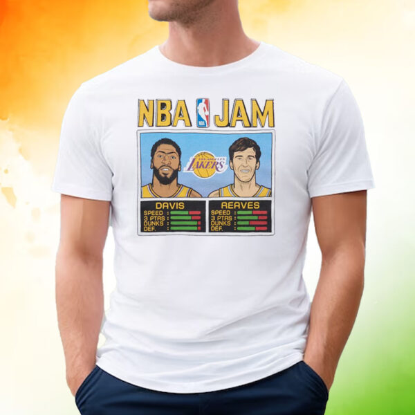 Nba Jam Lakers Davis And Reaves Tee Shirt