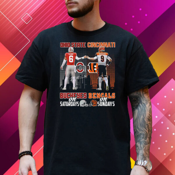 Ohio State Buckeyes On Saturdays Cincinnati Bengals On Sundays Shirt