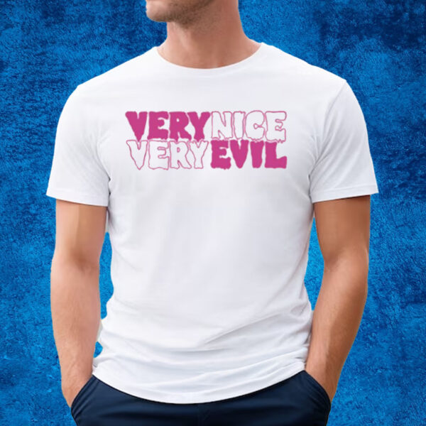 Pink Word Logo Very Nice Very Evil T-Shirt