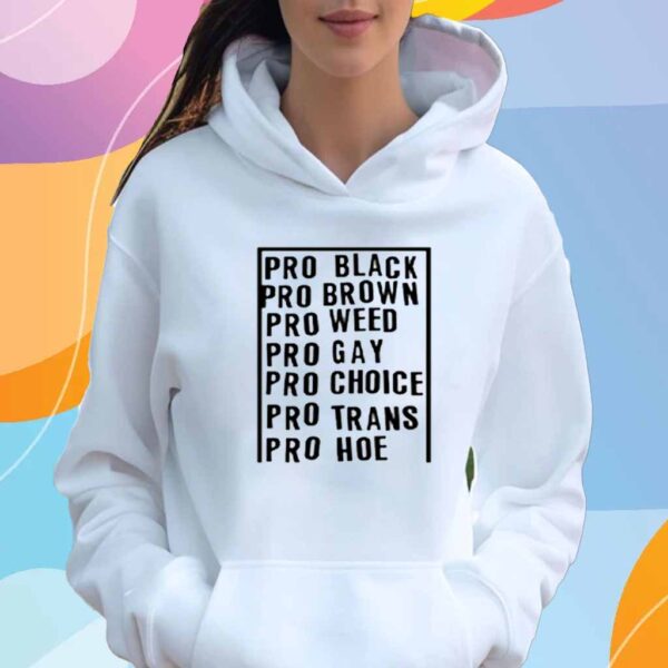 Pro Black Pro Brown Pro Weed Pro Gay Pro Choice Pro Trans Pro Hoe T-Shirt