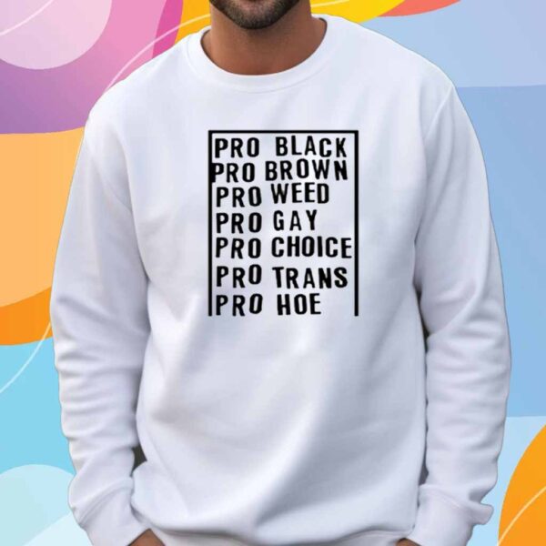 Pro Black Pro Brown Pro Weed Pro Gay Pro Choice Pro Trans Pro Hoe T-Shirt