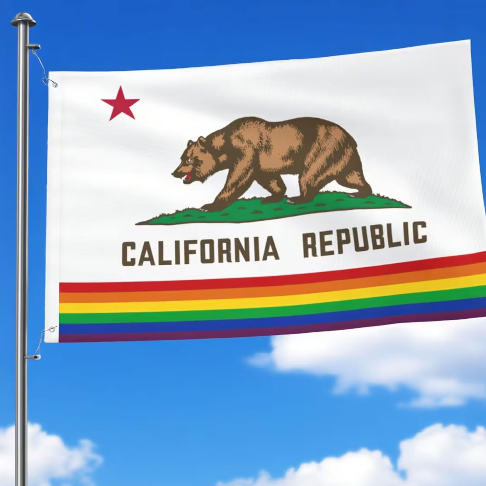 Rainbow California Pride Flag