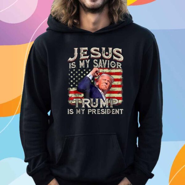 Retro Jesus Is My Savior Trump Is My President American T-Shirt