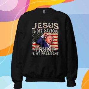 Retro Jesus Is My Savior Trump Is My President American T-Shirt