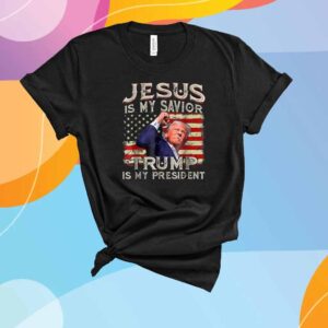 Retro Jesus Is My Savior Trump Is My President American T-Shirt