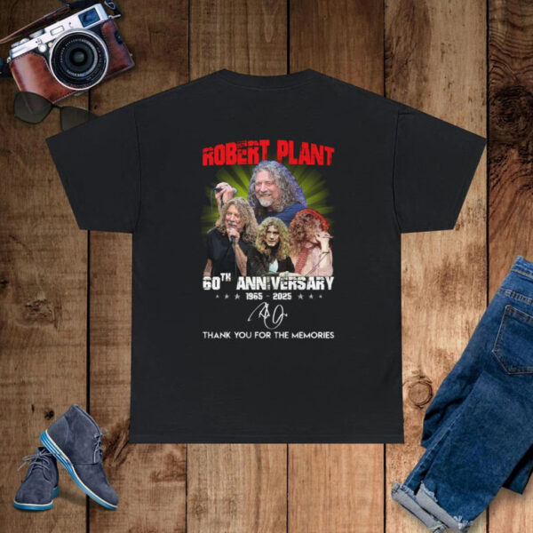 Robert Plant 60th Anniversary 1965-2025 Thank You For The Memories T-Shirt