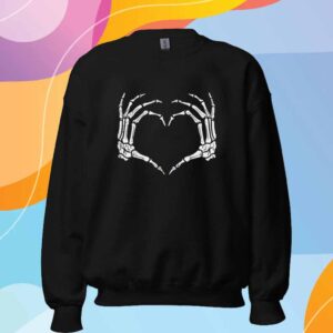 Skeleton Hands Heart Sign Retro Halloween Shirt