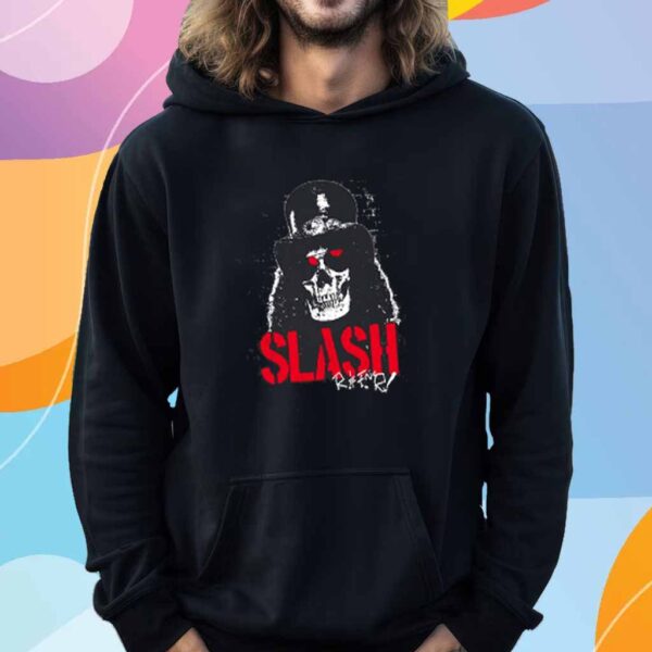 Slash Skull Portrait Black Pullover T-Shirt