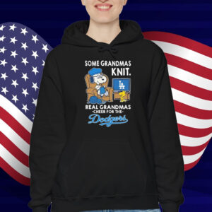 Snoopy And Woodstock Some Grandmas Knit Real Grandmas Cheer For The Los Angeles Dodgers TV T-Shirt