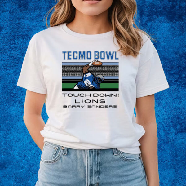 Tecmo Bowl Touch Down Lions Barry Sanders T-Shirts