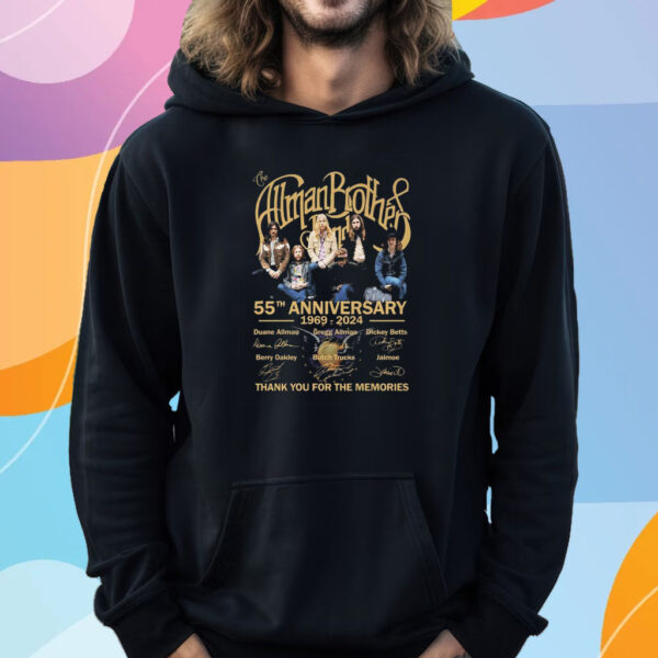 The Allman Brothers Band 55th Anniversary 1969-2024 Thank You For The Memories T-Shirt Hoodie