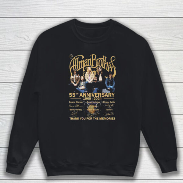 The Allman Brothers Band 55th Anniversary 1969-2024 Thank You For The Memories T-Shirt Sweatshirt