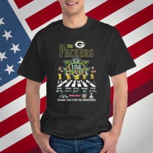 The Green Bay Packers 106th Anniversary 1919-2025 Go Pack Go Thank You For The Memories Road Abbey Signatures Shirt