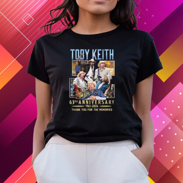 Toby Keith 63rd Anniversary 1961-2024 Thank You For The Memories T-Shirts