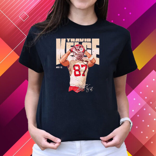 Travis Kelce Kansas City Heart Signature T-Shirts