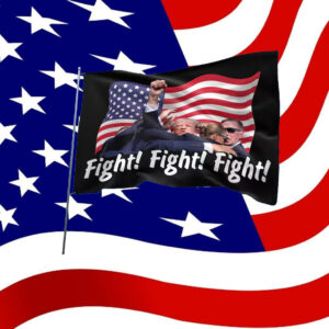 Trump Fight Fight Fight Flag, God Bless Trump Flag, President Donald Trump 2024 Flag, Support Trump Flag