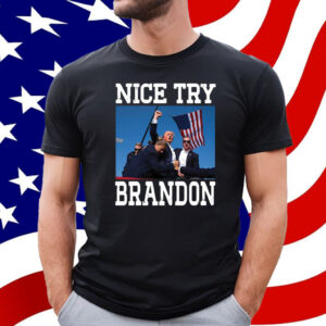 Trump Shot Assassination Nice Try Brandon T-Shirt