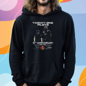 Twenty One Pilots 15th Anniversary 2009-2024 Josh Dun And Tyler Joseph T-Shirt Hoodie