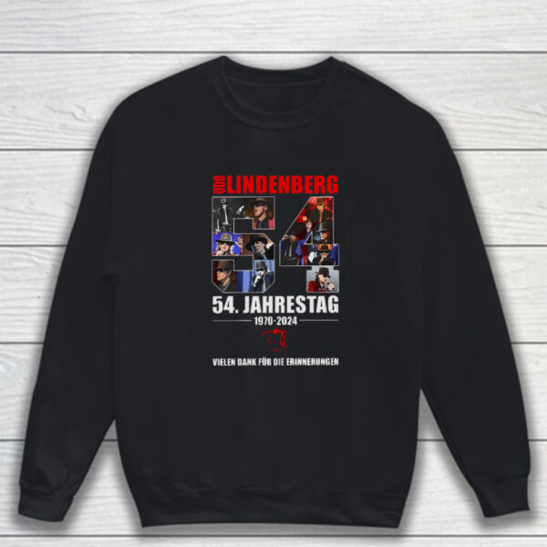 Udo Lindenberg 54 Jahrestag 1970-2024 Vielen Dank Fur Die Erinnerungen T-Shirt Sweatshirt