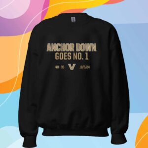 VANDERBILT FOOTBALL ANCHOR DOWN GOES NO 1 SHIRT