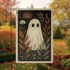 Vintage Ghost Spooky Halloween Garden Flag