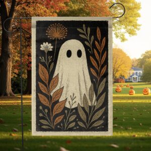 Vintage Ghost Spooky Halloween Garden Flag