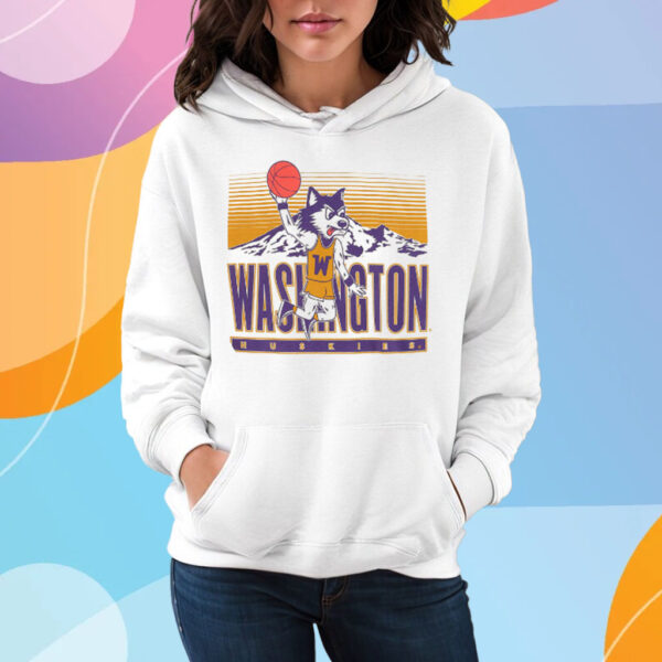 WASHINGTON HUSKIES DUNKING MASCOT T-SHIRT HOODIE